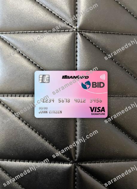 Ecuador Banco Interamericano de desarrollo (BID) bank visa signature card photolook front